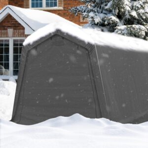 7x12 Ft Outdoor Storage Shelter, Waterproof Portable Storage Shed with Roll-up Zipper Door and Ventilated Windows for Motorcycle, Bike, Tools