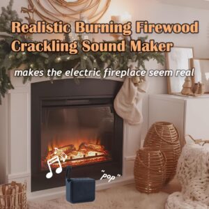 Fireplace Crackling Sound Maker,Realistic Rechargeable Fire Crackling Sound Machine for Gas or Electric Fireplace,Portable Fireplace Crackler Sound Box,Fire Crackler Sound System,Fire Noise (Black)