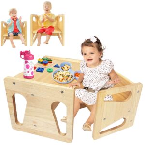 royxen montessori weaning table, toddler table and chair set, natural wood with rounded corners, 2024 newest design