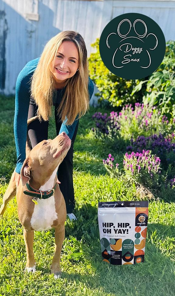 Doggy Snax Hip Hip Oh Yay! Canine Hip & Joint Supplement Soft chew with Glucosamine, Chondroitin, Green Lipped Mussel, MSM, Hyaluronic Acid, Boswellia and so Much More!