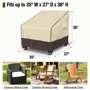 MR. COVER 80Inch Outdoor Couch Cover and 35 Inch Patio Chair Covers Combo Set, Moisture-proof & UV-protection, Brown & Khaki