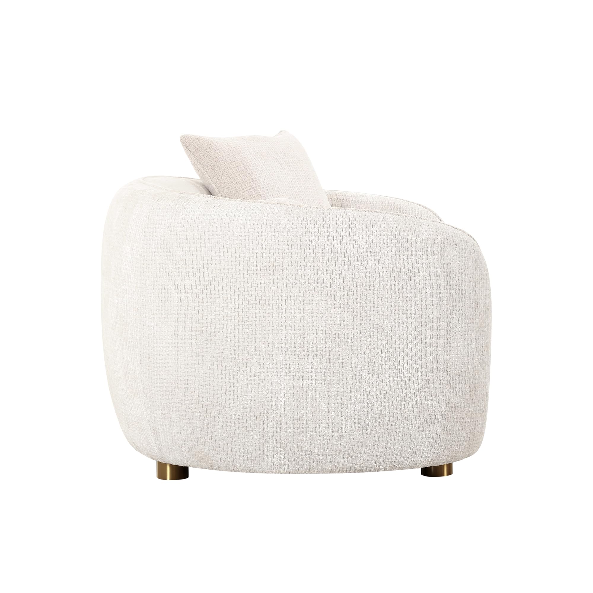 Pasargad Home Zarina Upholstered Modern Loveseat with 2 Pillows Included, Ivory