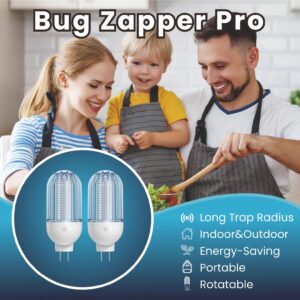 Mosquito Killer Lamp with Rotatable Plug, Electric Indoor Bug Zapper for Home Mosquito Indoor Bug Lights Zappers Electric Bug Zapper 2100V Output, 2-Pack