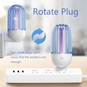 Mosquito Killer Lamp with Rotatable Plug, Electric Indoor Bug Zapper for Home Mosquito Indoor Bug Lights Zappers Electric Bug Zapper 2100V Output, 2-Pack