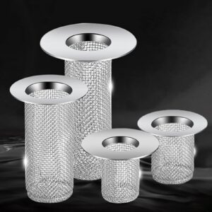 Floor Drain Filter Mesh Basket Filter Hair Trap Strainer Stainless Steel for Kitchen Sink Bathroom Bathtub Wash Basin Shower Bathtub Hair Catcher Sink Drain Stopper Shower Drain Hair Trap