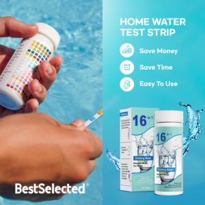 Drinking Water Test Kit Strips: Drinking Water Test Kit - Home Water Testing Kits for Well Tap - Well Water Testing Strips 16 in 1 and 100 Strips for Lead Hardness pH Iron Copper Chlorine and More