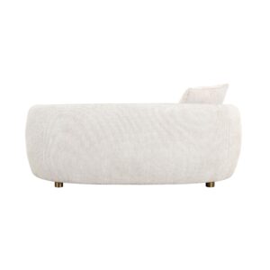 Pasargad Home Zarina Upholstered Modern Loveseat with 2 Pillows Included, Ivory