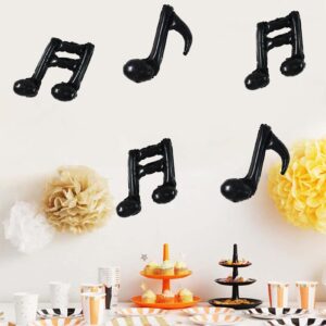 TONIFUL 20Pcs Music Note Balloons,Black Music Balloons Music Notes Party Decorations Music Themed Party Supplies Music Note Aluminum Foil Balloons For Birthday Baby Shower Celebrations Outdoor Party