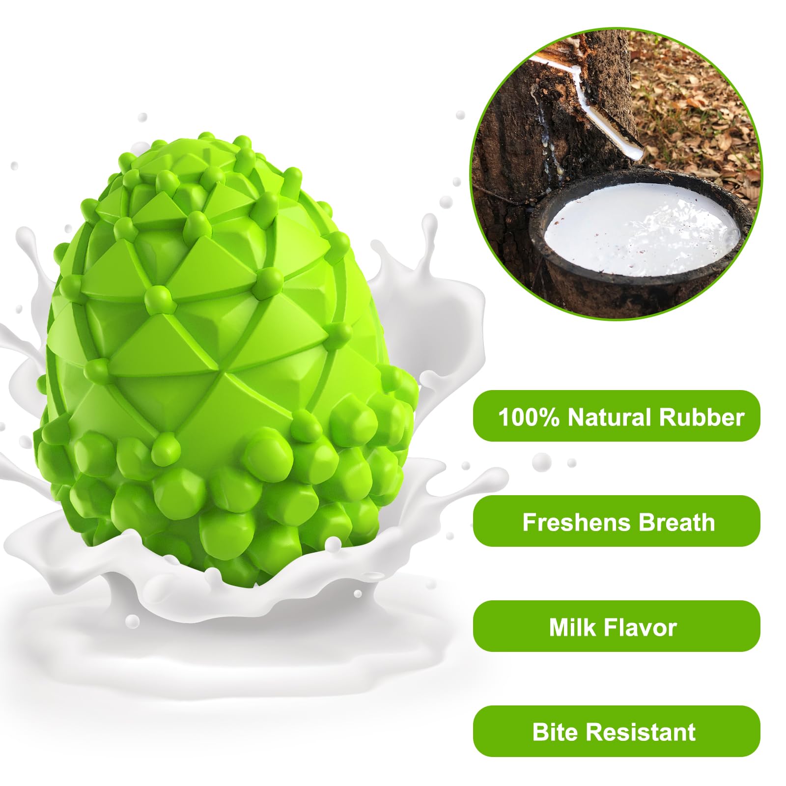 AikoPets Dog Chew Toys, Rubber Dog Squeaky Chew Toys,Reduces Plaque & Tartar Teeth Cleaning Chew Toys, Tough Tear-Resistant Pinecone Shape Dog Toys for Large Dog