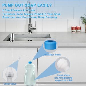 Xlajiao Sink Soap Dispenser Extension Tube Kit with Upgraded Check Valve, Premium 47" Under Counter Soap Dispenser Tube for Kitchen Sink, Powerful Suction, Never Fill The Little Bottle Again