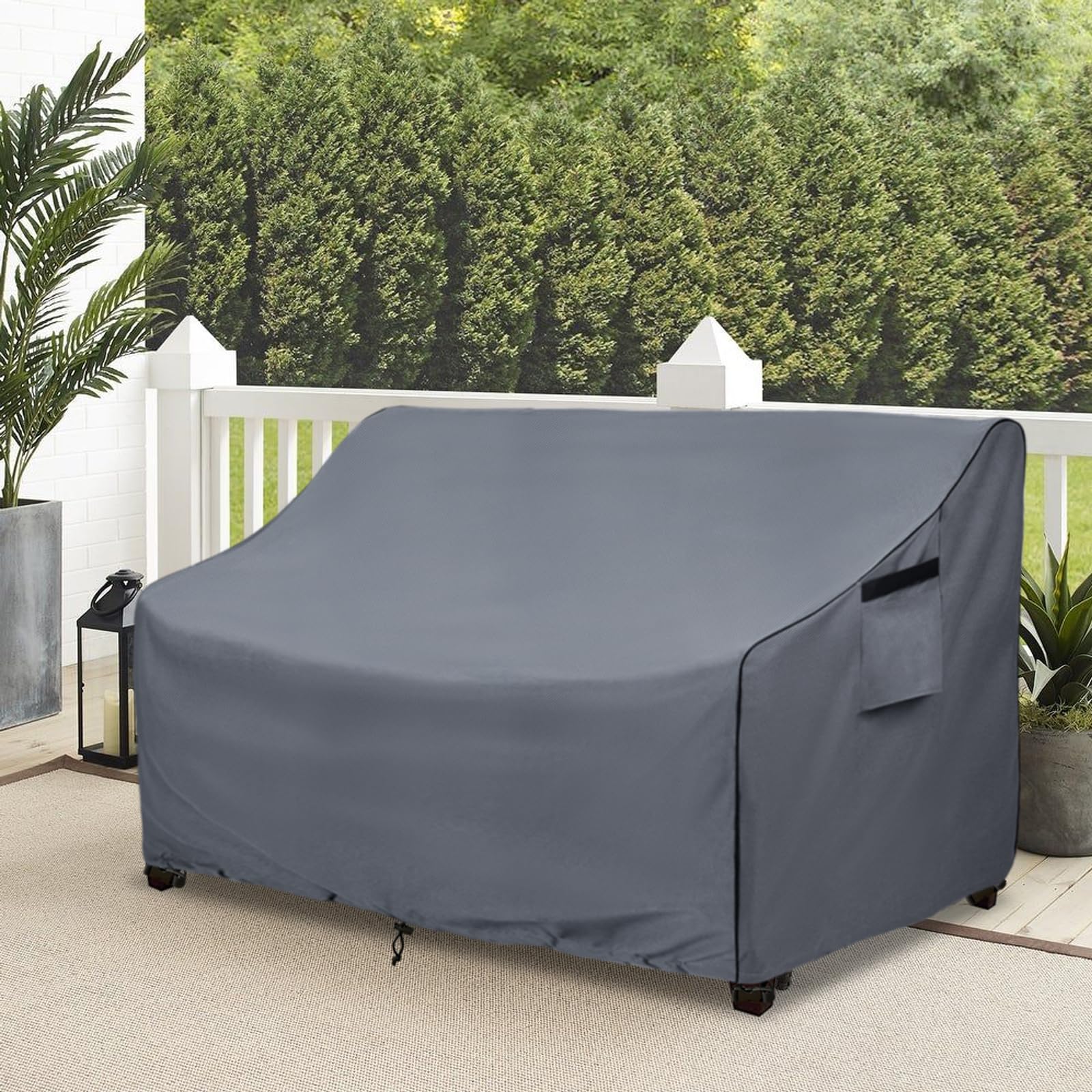 Dalema Outdoor 3-Seater Loveseat Cover,600D Heavy Duty 100% Waterproof Patio Sofa Cover,Furniture Covers for Sofa and Loveseat,79W x 38.5D x 35H Inches,Grey.