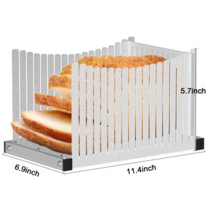 Stainless steel Bread Slicer for Homemade Bread, Foldable Compact Cutting Bread Cutting Board. Makes Cutting Bagels, Cake or Bread Slices Easy Easier to clean Convenient storage Strong and durable.