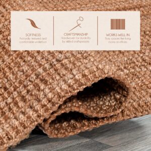 Triangle Weavers Knitted & Tucked Jute Area Rug for Bedroom, Living Room & More - Indoor Area Rug - 3 x 5 Feet - Solid Design - Natural Color