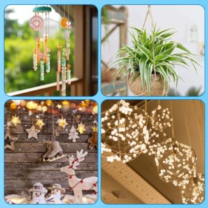 12 Pcs Self Adhesive Ceiling Hooks No Drilling Ceiling Hooks Stainless Steel Eye Hooks for Hanging Small Plants Wind Chimes, Secure/Enclosed Design, Easy to Open