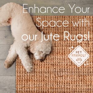 Triangle Weavers Knitted & Tucked Jute Area Rug for Bedroom, Living Room & More - Indoor Area Rug - 3 x 5 Feet - Solid Design - Natural Color