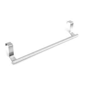 dgfjy bathroom towel robe rack stainless steel towel bar kitchen dish cloths hanger home door hanging holder rustproof over the door towel rack, white, silver