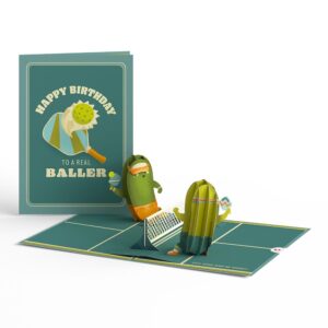 Lovepop Happy Birthday Pop-Up Card for Her and Him- 3D Humor Birthday Greeting Cards for Boys, Girls, Men, Women - Real Baller - 5" x 7" Pickleball Card - Blank Note Card & Envelope Included