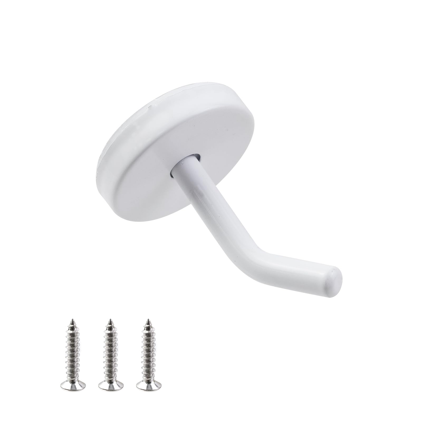 MY MIRONEY 5PCS White Coat Hooks Stainless Steel Robe Hook Hardware Wall Mount Towel Hangers with Screws for Bathroom, Bedroom, Livingroom, Closets (1.89")