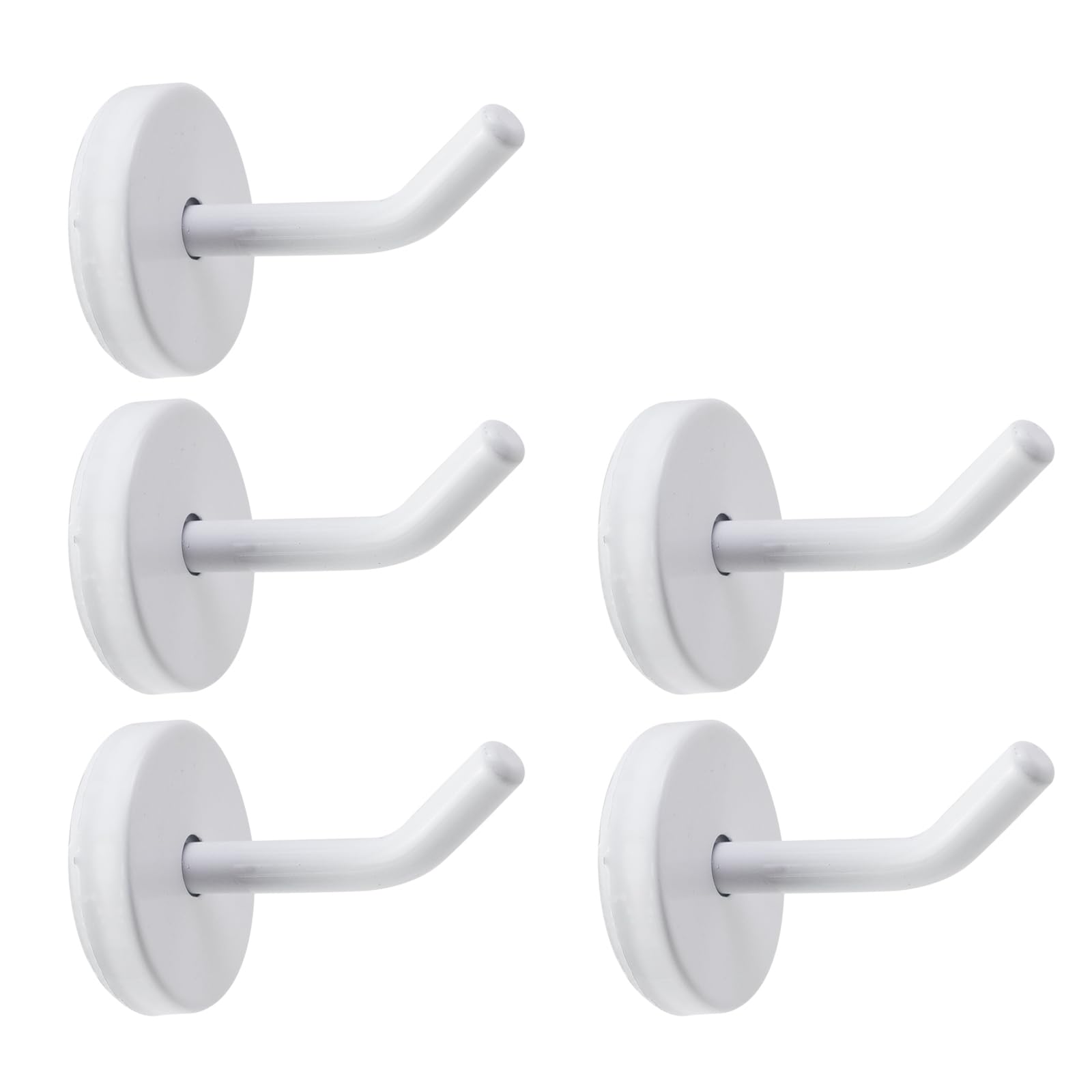 MY MIRONEY 5PCS White Coat Hooks Stainless Steel Robe Hook Hardware Wall Mount Towel Hangers with Screws for Bathroom, Bedroom, Livingroom, Closets (1.89")