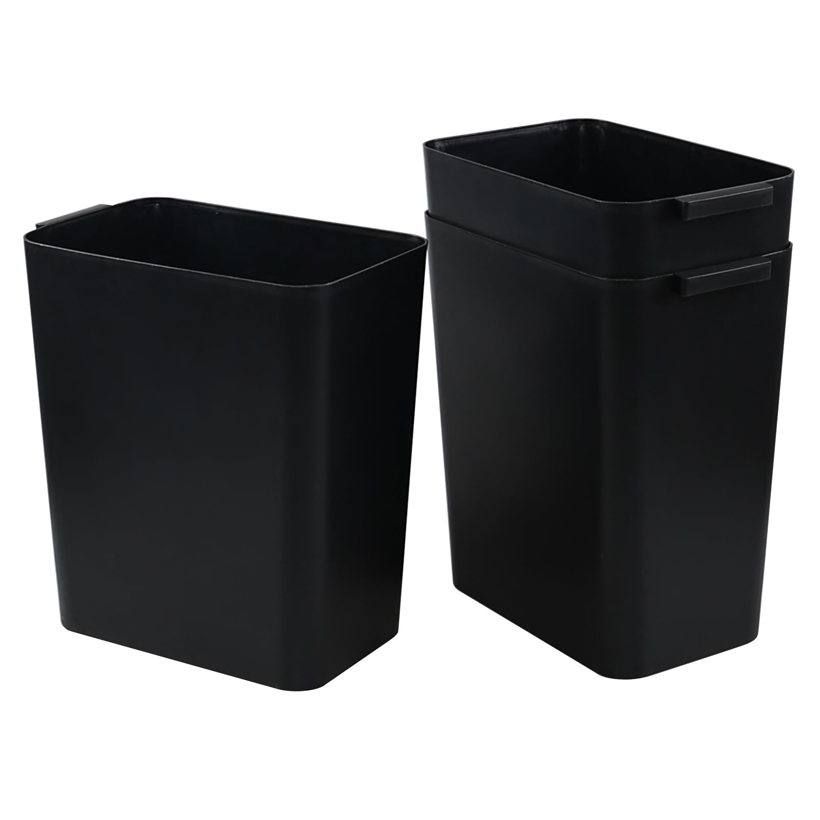 Farmoon 3-Pack Plastic Wastebasket, 16 L Kitchen Office Trash Can, Black