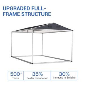 Polar Aurora 8 x 12 FT Outdoor Storage Shed, Metal Garden Shed with Updated Frame Structure, Tool Sheds for Backyard Garden Patio Lawn Black