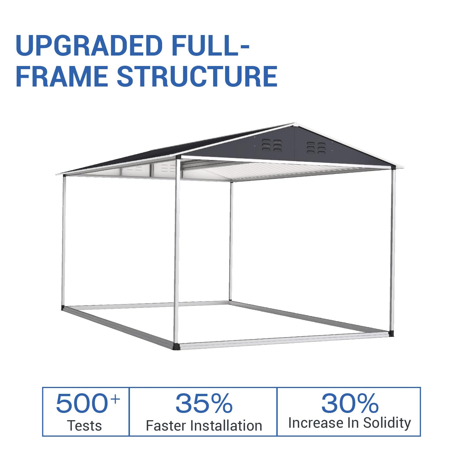 Polar Aurora 8 x 12 FT Outdoor Storage Shed, Metal Garden Shed with Updated Frame Structure, Tool Sheds for Backyard Garden Patio Lawn Black