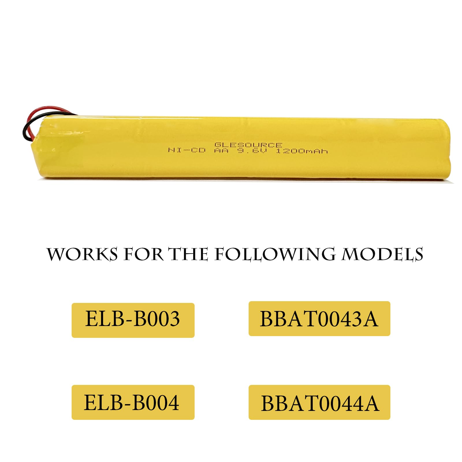 XUNTU Exit Sign Battery 9.6V, Exit Sign Battery Replacement Batteries Compatible for ELBB003 Lithonia ELB-B003 ELB-B004 OSI OSA228 DANTONA CUSTOM-306-U BBAT0044A BAA-96 BBAT0043A (2 Pack)