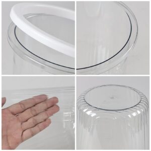 Begale 4-Pack 2.6 Gallon Acrylic Clear Round Wastebasket Trash Can, Plastic Round Garbage Container Bin for Bathroom, Bedroom, Kitchen, Office