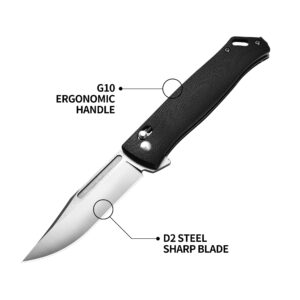 Cohesion Pocket Knife for Men and Women, EDC Knife with Pocket Clip, Folding Knife Utility Knife for Outdoor Camping Hiking