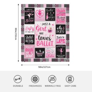 Stbyiz Dance Gifts Throw Blanket 60"x 50" - Dance Recital Gifts for Girls - Ballerina Gifts for Girls Teens - Ballet Dancer Gifts - Best Gifts for Dance Recital for Girls - Gifts for Ballerinas