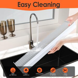 Sink Edge Protectors for Kitchen Sink, Silicone Sink Splash Guard for Kitchen and Bathroom, Protect Countertop from Scratch, Stain, Splash, Kitchen Sink Protector Stainless Steel, Granite, Quartz