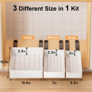 Delamu 3 Pack Pull Out Cabinet Organizer, 15.7"Deep Pull Out Drawers for Cabinets, Slide Out Drawers for Kitchen Cabinets, Bathroom Cabinet Organizer, Pantry, Cabinet Roll Out Drawers Shelf Storage