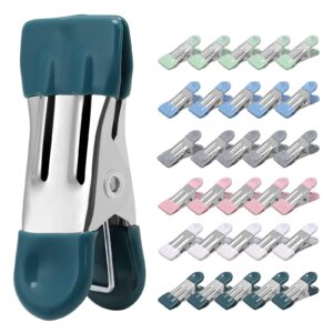 clothes pins heavy duty 30 pack, 2.17 inch metal chip clips, bag clips for food, clothespins for photo drying clothesline laundry sock, chip clips bag clips food clips, 6 colors