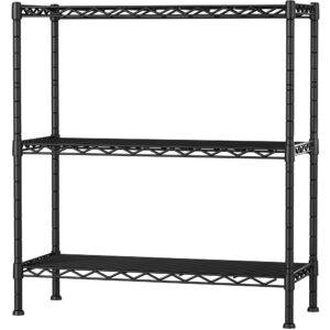 regiller 3-shelf adjustable heavy duty storage shelves,30" lx14.1 wx35.8 h metal organizer wire rack for laundry bathroom kitchen pantry closet garage shelving black