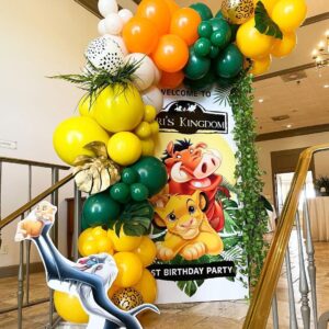 Lion King Theme Party Decoration Balloon Garland Set, Lion King Birthday Party Supplies, Latex Balloons for Lion King Theme Party Tropical Party Decorations Kids Baby Shower Birthday Party Supplies