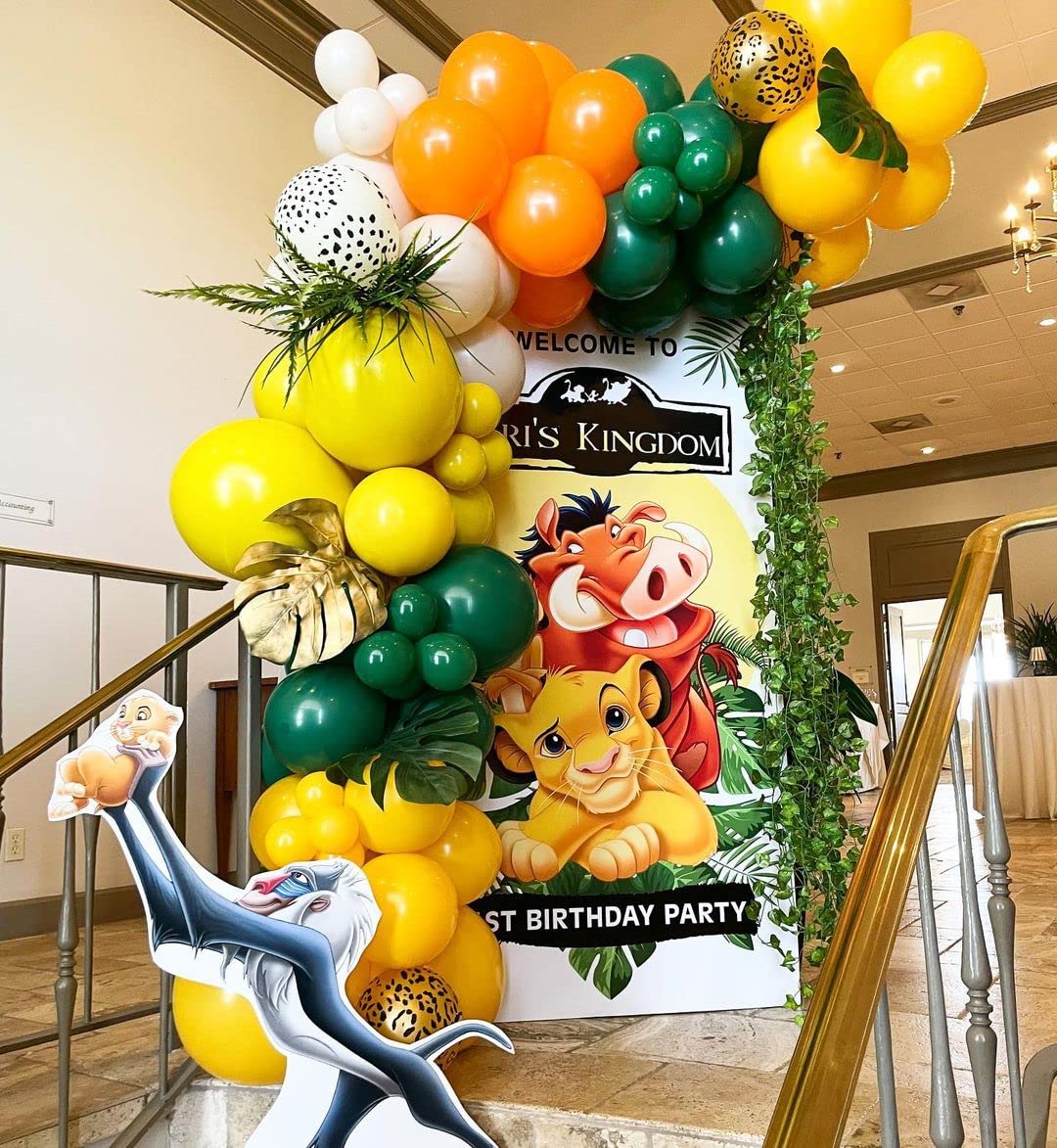 Lion King Theme Party Decoration Balloon Garland Set, Lion King Birthday Party Supplies, Latex Balloons for Lion King Theme Party Tropical Party Decorations Kids Baby Shower Birthday Party Supplies