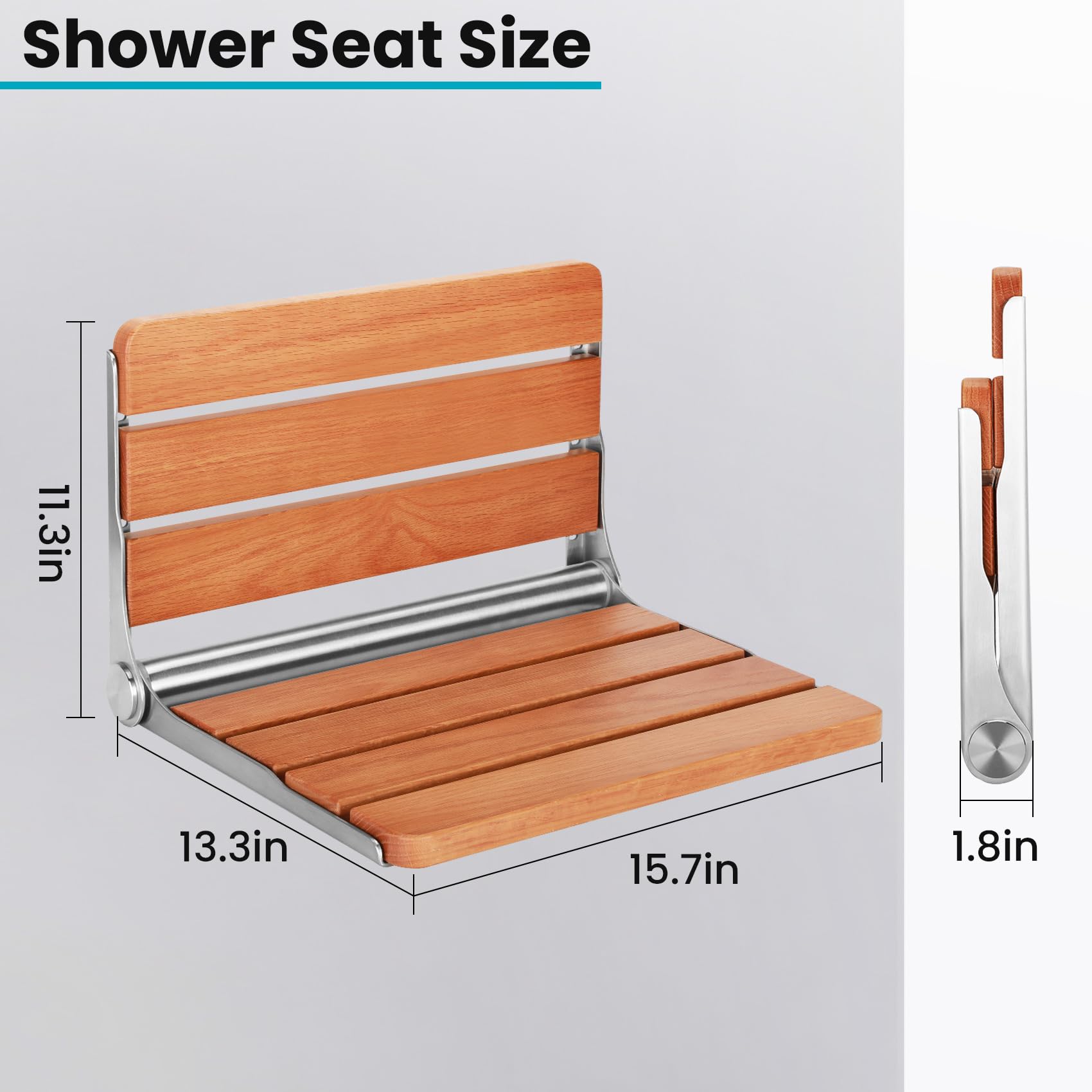 Folding Shower Seat Wall Mounted,Folding Teak Shower Seat Wall Mounted,Stainless Steel Folding Shower Seat,Home Care Teak Shower Chair,Shower Seat Wall Mounted