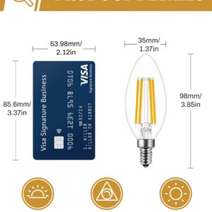 DORESshop Led Light Bulb, 40W Equivalent E12 Light Bulbs Led Light Bulb, Edison Bulbs, Chandelier Light Bulbs, Non-dimmable C35 Edison Filament Candle Bulbs, Soft White Light Bulbs 2700K,Decorative