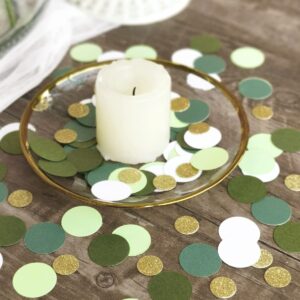 Green Confetti Golden Greenery Glitter Paper Scatter Table Decoration Surprise Craft Supplies Birthday Party Bridal Baby Shower Party Wedding Gift Circle Dots Decor 200 Pcs