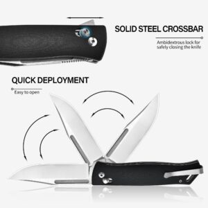 Cohesion Pocket Knife for Men and Women, EDC Knife with Pocket Clip, Folding Knife Utility Knife for Outdoor Camping Hiking