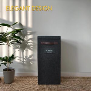 Rolheit Recycling Bin for Kitchen Indoor Recycle Bin-Recycling Bin with Lid (Dark Grey)