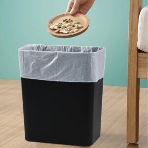 Farmoon 3-Pack Plastic Wastebasket, 16 L Kitchen Office Trash Can, Black