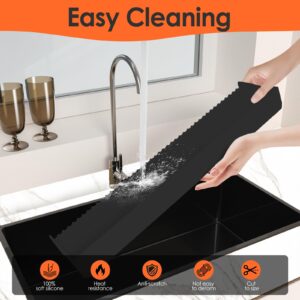 Sink Edge Protectors for Kitchen Sink, Silicone Sink Splash Guard for Kitchen and Bathroom, Protect Countertop from Scratches, Stains, Splashes, Kitchen Sink Protector Stainless Steel Granite Quartz