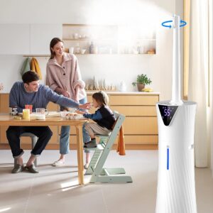 MONISEN Smart Humidifier Large Room for 2000 sq ft, 17L/4.5Gal Humidifiers for Bedroom with Wi-Fi App & Remote Control, Ultrasonic Cool Mist Large Humidifiers for Home with Essential Oil Box, 3 Speed