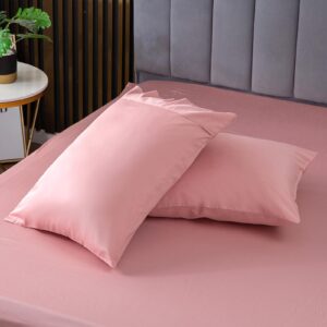 JamRest 3 Pieces Duvet Cover Set Queen Size, Ultra Soft Breathable Microfiber Comforter Bedding Cover Washed Duvet Cover with Zipper (1 Duvet Cover & 2 Pillowcases), Pink