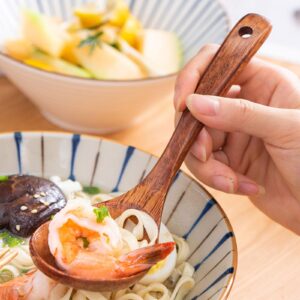 YPBEW Wood Soup Spoon Wooden Long Soup Ladle Rice Sugar Spoon Porridge Spoon Natural Wooden Spoon For Eating Mixing Wooden Porridge Spoon