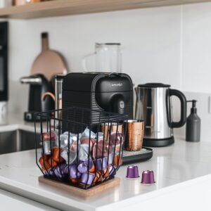 BYTEAIDREX Extra-Large Coffee Pod Holder,K Cup Holders for Counter Small Space,K Cup Storage,Coffee Pod Basket,Coffee Station Organizer,Coffee Bar Accessories.