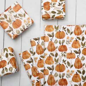 JarThenaAMCS 60 Sheet Fall Tissue Paper Pumpkin Leaves Floral Gift Wrapping Paper Autumn Harvest Decorative Art Paper for Thanksgiving DIY Crafts Birthday Party Supplies, 14 x 20 Inch