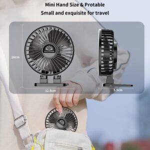 2Pack Desk Fan, USB Fan for Desk, Mini Desk Fan, 3 Speed Rotation Strong Wind, Protable Small Desktop Cooling Fan, Quite Mini Personal Fan for Home Office Table Bedroom Travel Curise(Black)