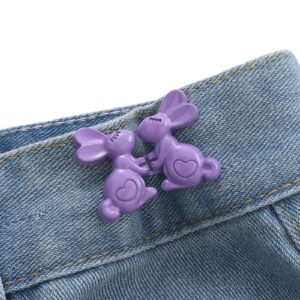 Tqyijhy Rabbit Tighten Waist Button For Women Skirt Pants Jeans Adjustable Waist Clip Metal Pins Clothing Accessories Waist Fasteners For Pants Pants Tightener For Waist Waist Adjuster For Pants